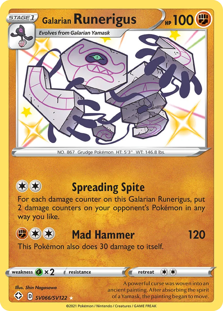 Runerigus de Galar SV066/122 Destinos Brilhantes Cofre Brilhante