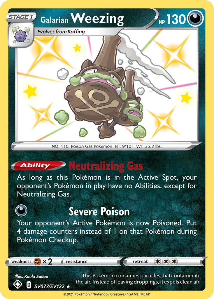 Weezing de Galar SV077/122 Destinos Brilhantes Cofre Brilhante