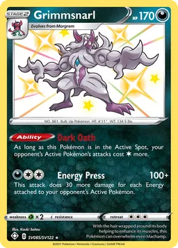 Grimmsnarl SV085 Destinos Brilhantes Cofre Brilhante