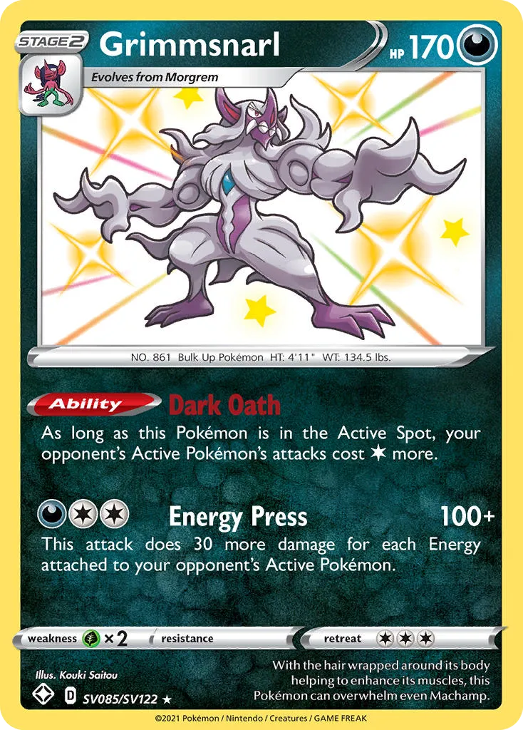 Grimmsnarl SV085/122 Destinos Brilhantes Cofre Brilhante