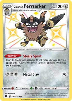 Perrserker de Galar SV087 Destinos Brilhantes Cofre Brilhante