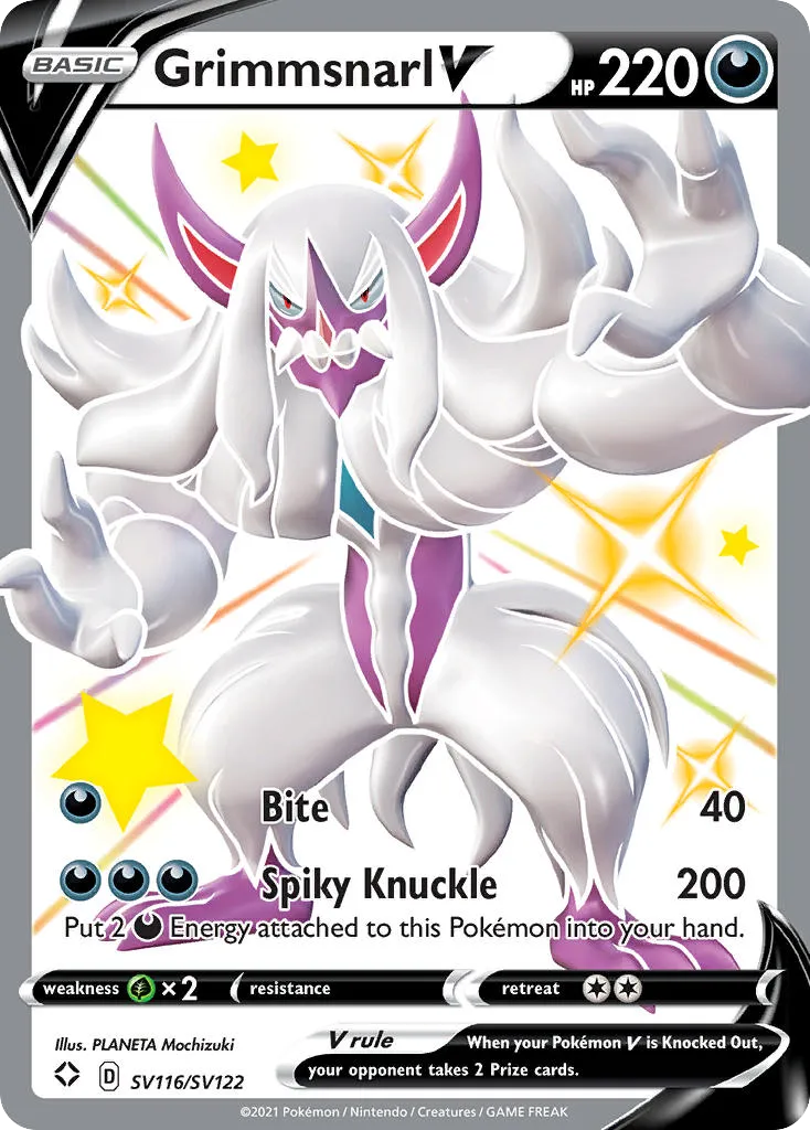 Grimmsnarl V SV116/122 Destinos Brilhantes Cofre Brilhante