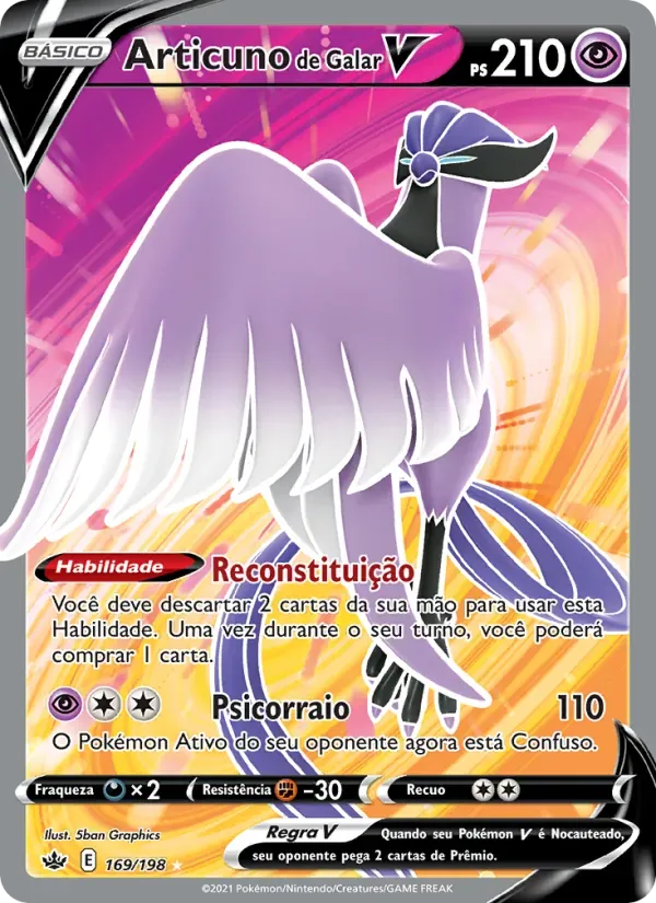 Articuno de Galar V 169/198 Reinado Arrepiante