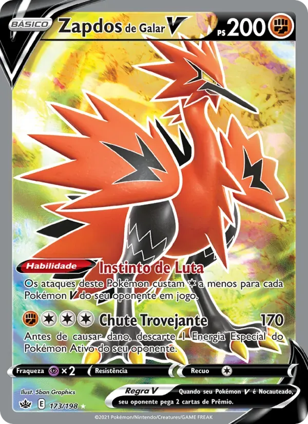 Zapdos de Galar V 173/198 Reinado Arrepiante