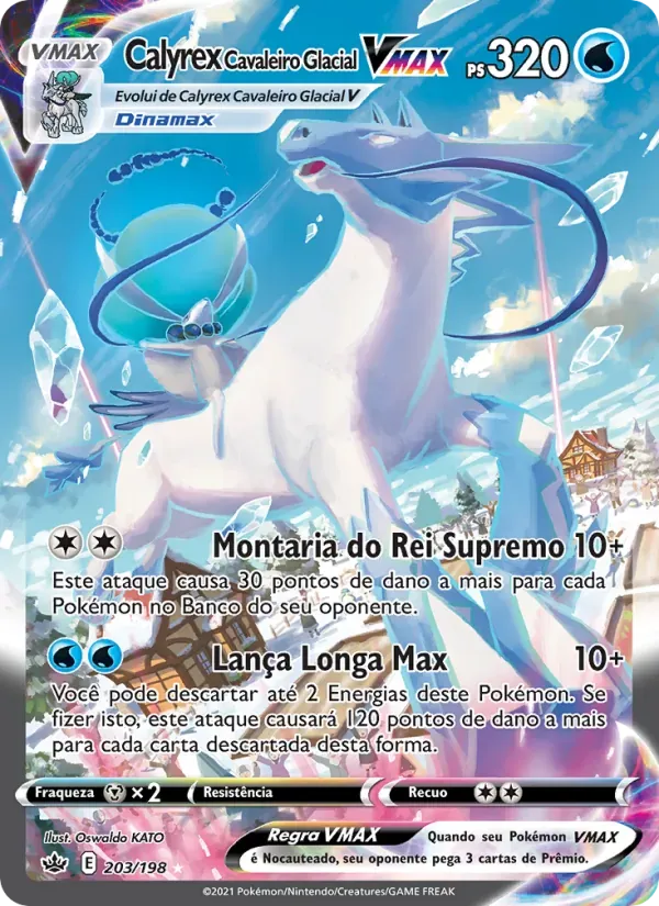 Calyrex Cavaleiro Glacial VMAX 203/198 Reinado Arrepiante