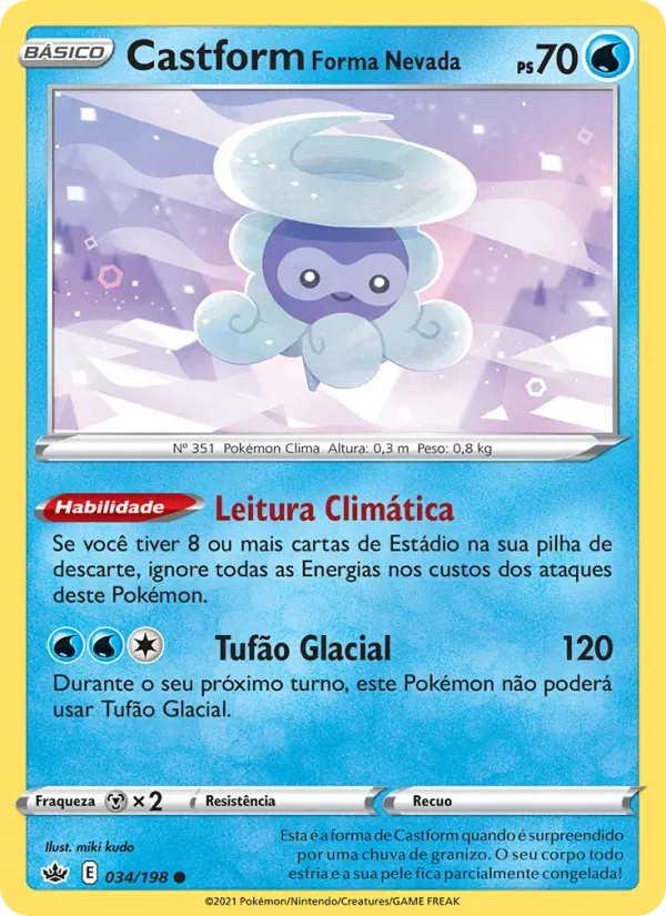 Castform Forma Nevada 34/198 Reinado Arrepiante