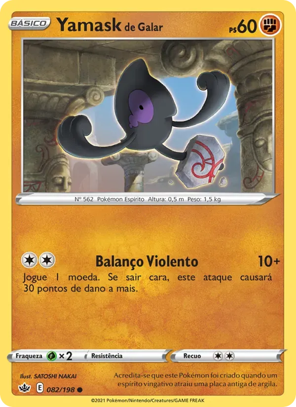 Yamask de Galar 82/198 Reinado Arrepiante