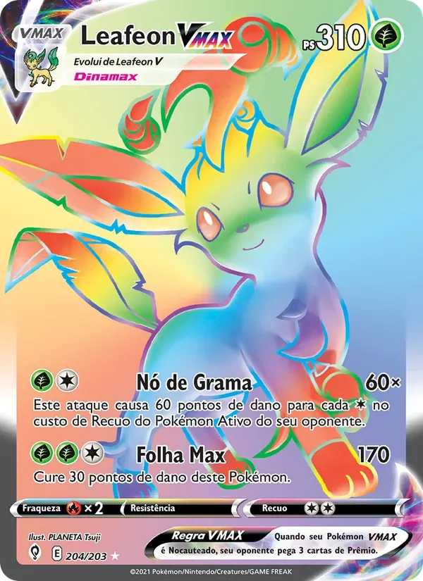 Leafeon VMAX 204/203 Céus em Evolução
