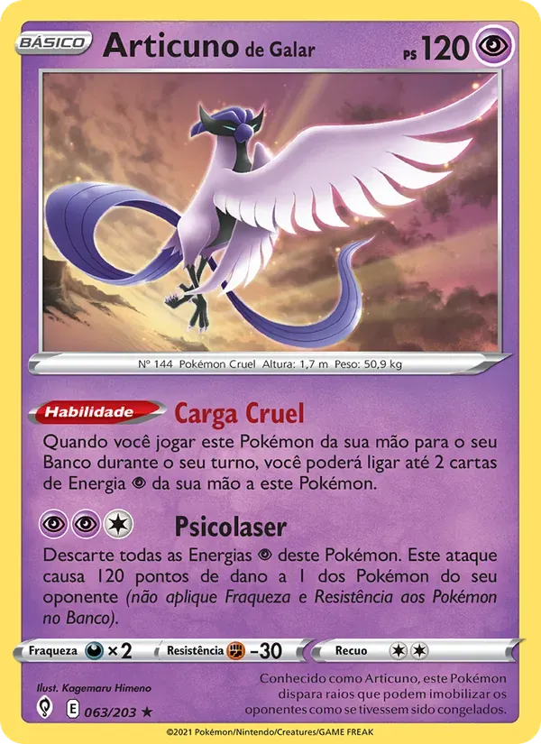 Articuno de Galar 63/203 Céus em Evolução