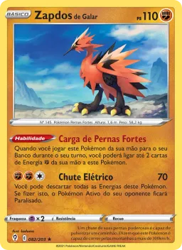 Zapdos de Galar 82 Céus em Evolução