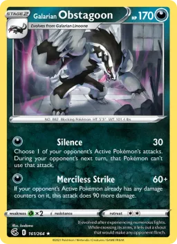 Obstagoon de Galar 161 Golpe Fusão