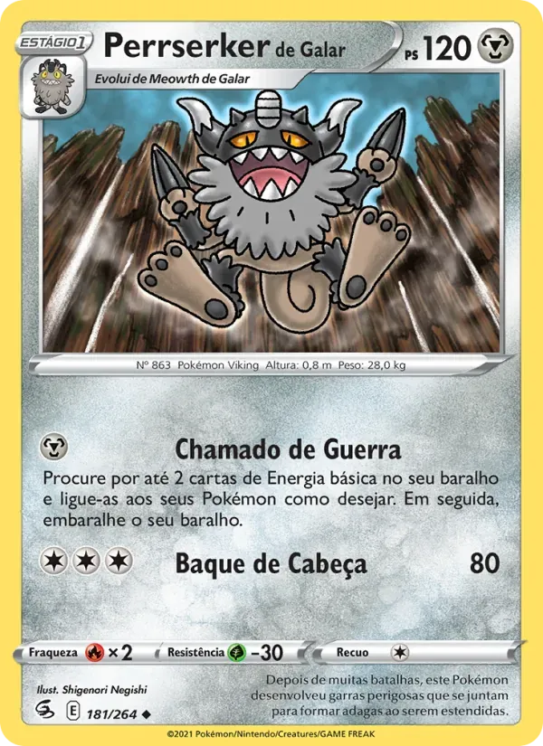 Perrserker de Galar 181/264 Golpe Fusão