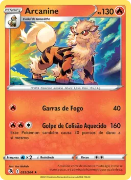 Arcanine 33 Golpe Fusão