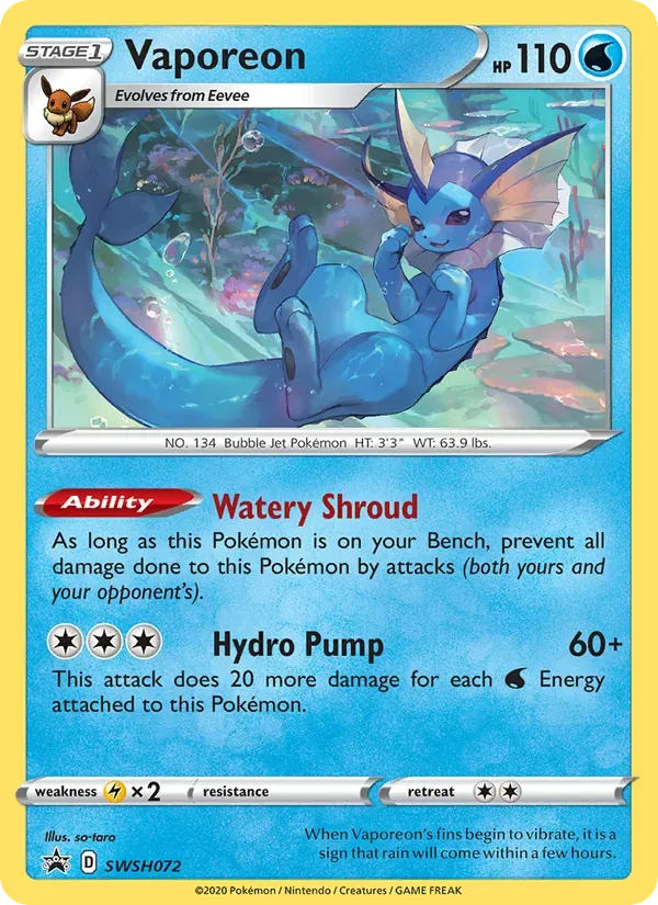 Vaporeon SWSH072/307 ESES Promos
