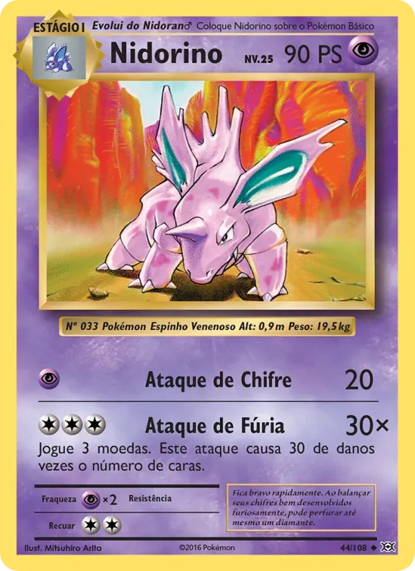 Nidorino 44/108 Evoluções
